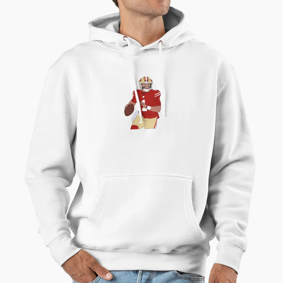 San Francisco 49Ers Justin Fields Hoodie - Casual Everyday Wear Unisex - T-Shirt, Sweatshirt, Hoodie