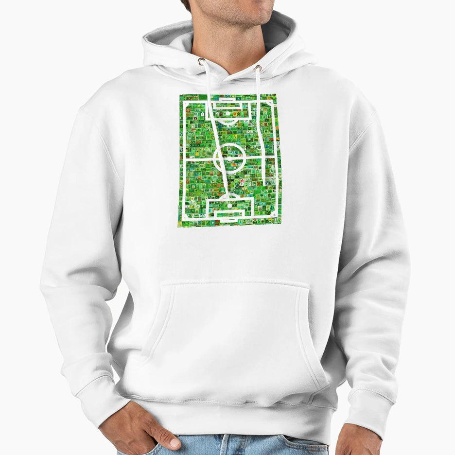 Soccer Stamps Field Hoodie - Trendy Graphic Unisex - T-Shirt, Sweatshirt, Hoodie