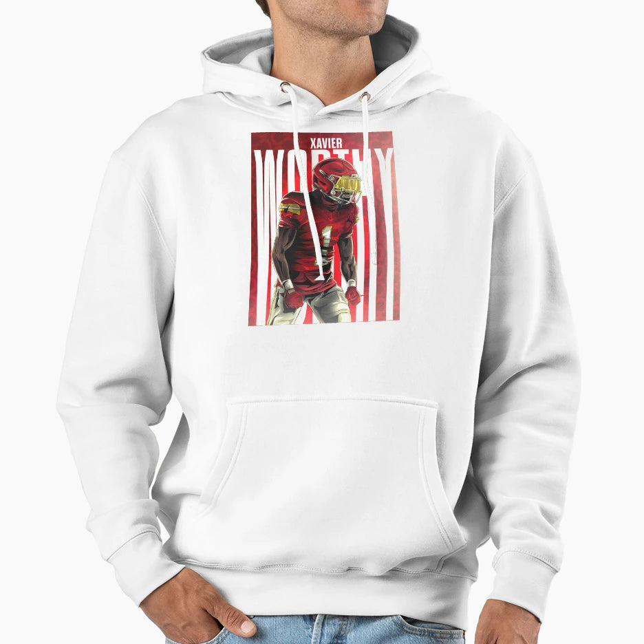 Chiefs Wide Reciever Xavier Worthy Hoodie - Novelty Apparel Men Women - T-Shirt, Sweatshirt, Hoodie
