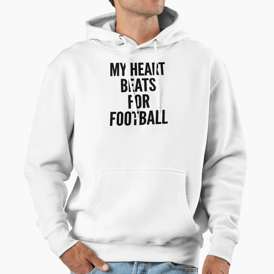 My Heart Beats Football Football Lover T-Shirt - Custom Art Print Men Women - T-Shirt, Sweatshirt, Hoodie