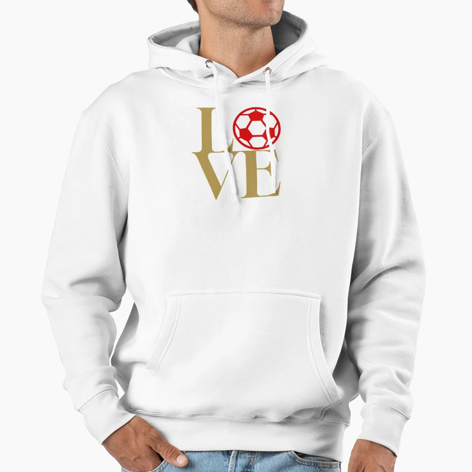 Love Football Gold B Hoodie - Novelty Apparel for Adults - T-Shirt, Sweatshirt, Hoodie