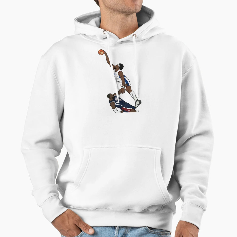 Guerschon Yabusele Dunks Lebron Hoodie - Fun Novelty Design Men Women - T-Shirt, Sweatshirt, Hoodie