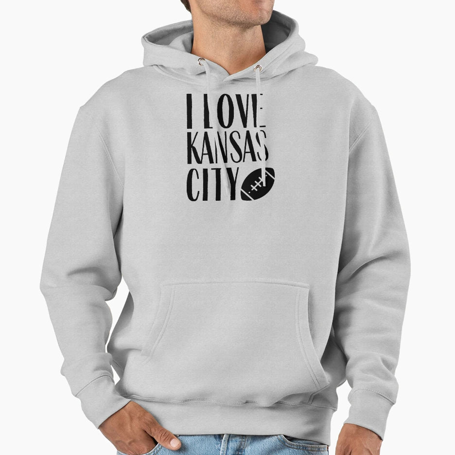 I Love Kansas City Kc Football Hoodie - Custom Art Print for Adults - T-Shirt, Sweatshirt, Hoodie