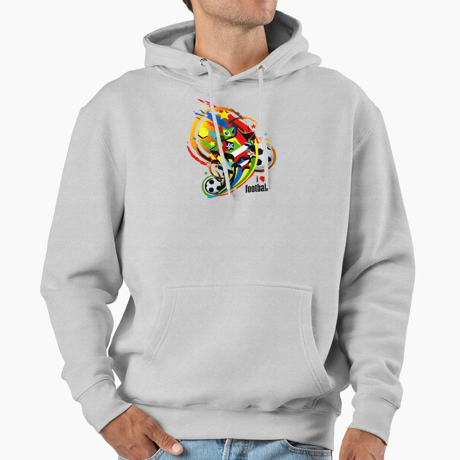 I Love Football Hoodie - Custom Art Print Men Women - T-Shirt, Sweatshirt, Hoodie