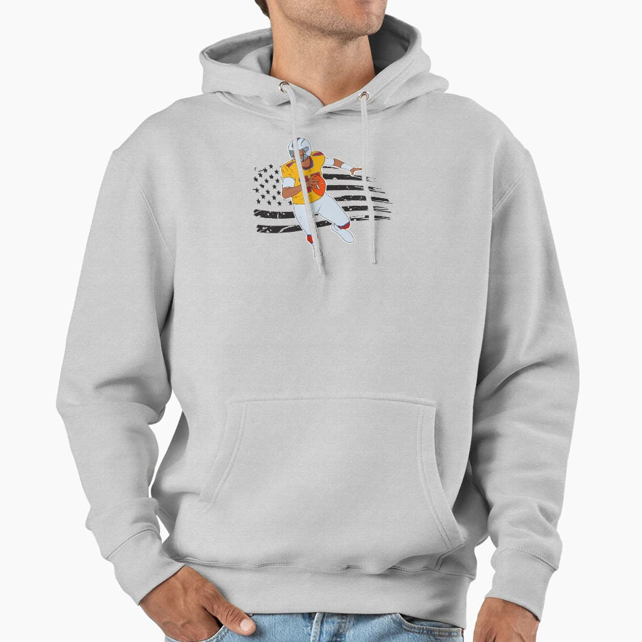 American Football Funny Hoodie - Minimalist Print for Adults - T-Shirt, Sweatshirt, Hoodie