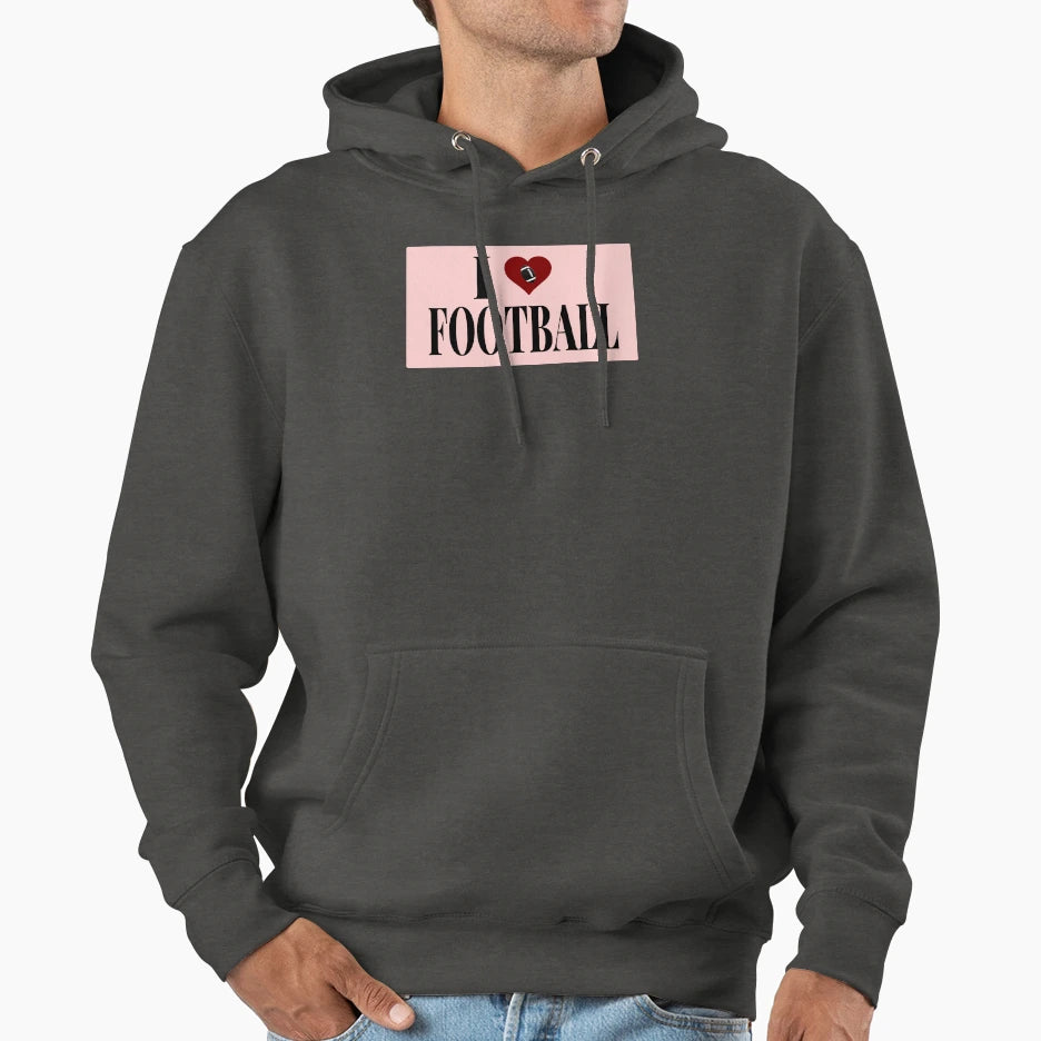 I Heart Football Hoodie - Aesthetic Graphic for Adults - T-Shirt, Sweatshirt, Hoodie