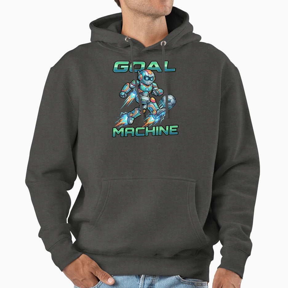 Goal Machine Sci Fi Soccer Robot Hoodie - Minimalist Print Men Women - T-Shirt, Sweatshirt, Hoodie