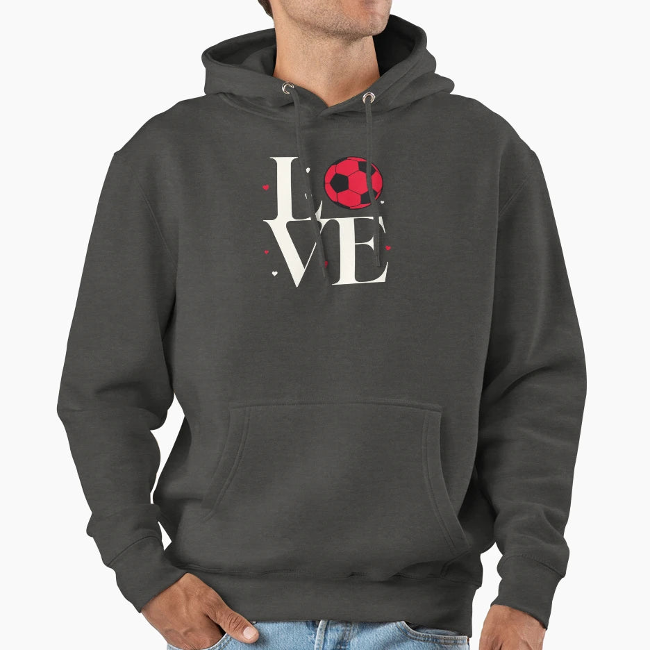 Soccer Love Hoodie - Casual Everyday Wear Men Women - T-Shirt, Sweatshirt, Hoodie