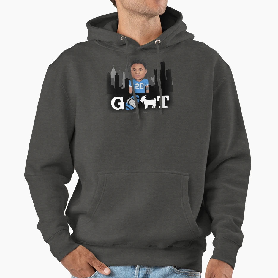 Barry Sanders Detroit Goat Hoodie - Minimalist Print for Adults - T-Shirt, Sweatshirt, Hoodie