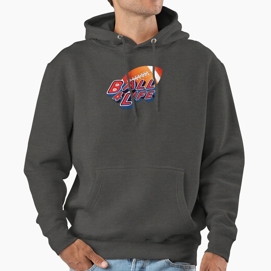 Ball 4 Life Football Hoodie - Trendy Graphic Unisex - T-Shirt, Sweatshirt, Hoodie