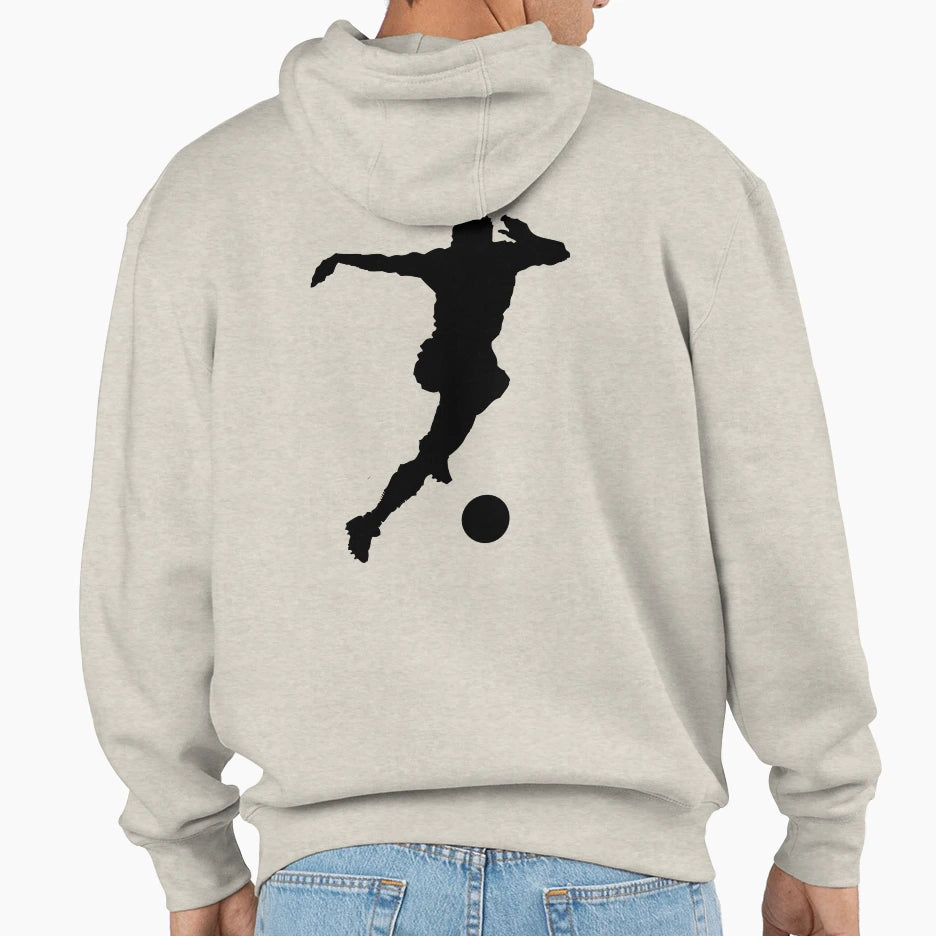 Athletic Soccer Kick Motion Hoodie - Casual Everyday Wear Unisex - T-Shirt, Sweatshirt, Hoodie