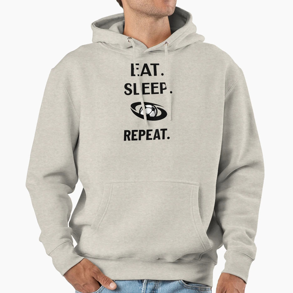 Eat Sleep Football Repeat Football Sports T-Shirt - Custom Art Print Unisex - T-Shirt, Sweatshirt, Hoodie