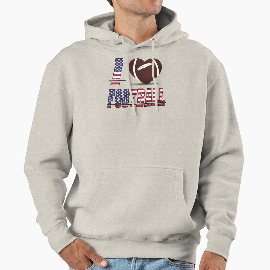 I Love Football Hoodie - Aesthetic Graphic Unisex - T-Shirt, Sweatshirt, Hoodie