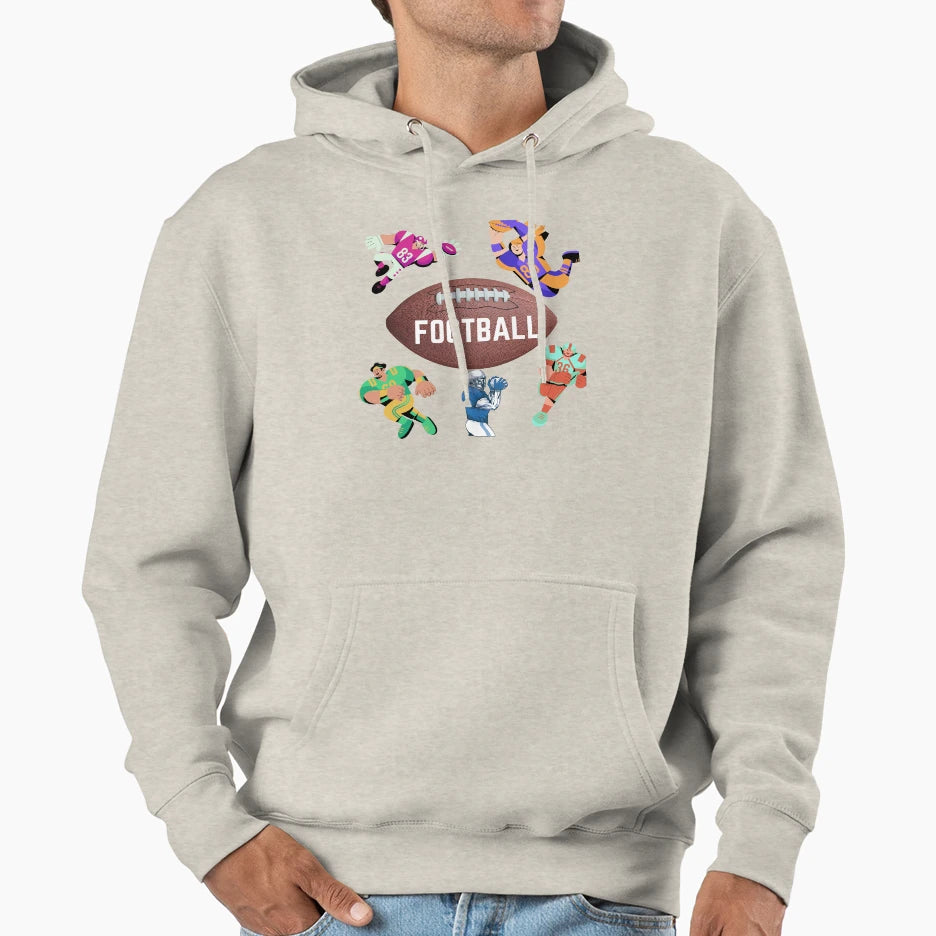 Football Game Players Night Sports Lover Hoodie - Unique Graphic for Adults - T-Shirt, Sweatshirt, Hoodie