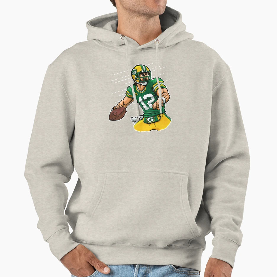 Rodgers Qb Yellow Hoodie - Trendy Graphic for Adults - T-Shirt, Sweatshirt, Hoodie