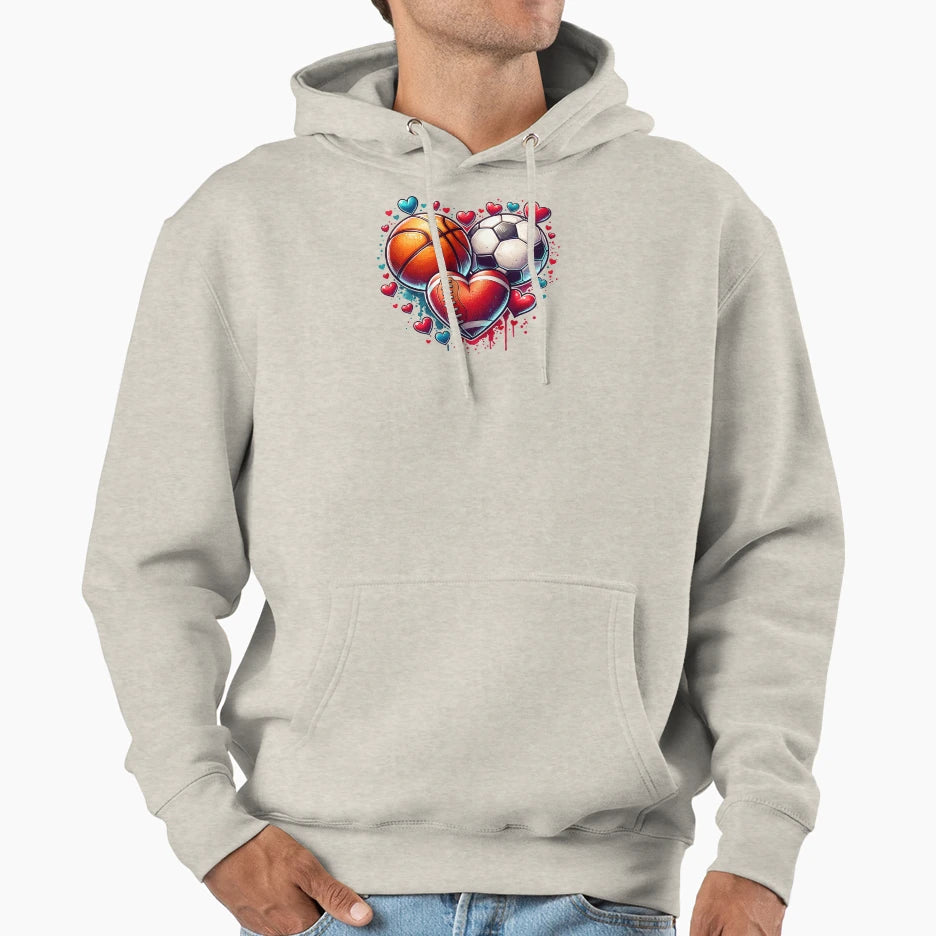Valentines Day Sports Hoodie - Streetwear Style Men Women - T-Shirt, Sweatshirt, Hoodie