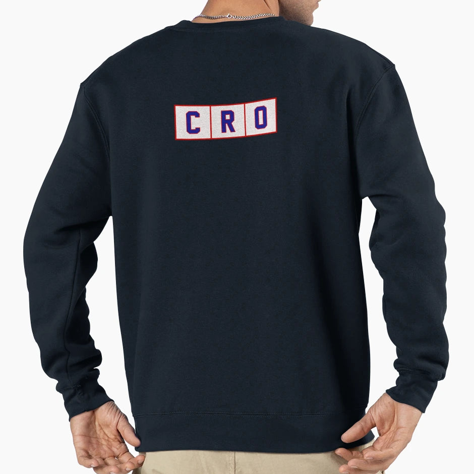 Cro Croatia Trigram Tiles Blue Red Sweatshirt - Trendy Graphic Men Women - T-Shirt, Sweatshirt, Hoodie
