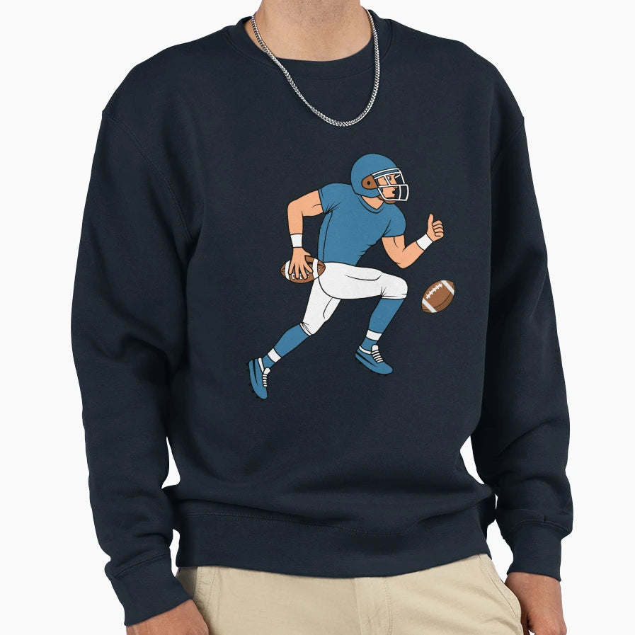 American Football Cartoon Sweatshirt - Aesthetic Graphic Men Women - T-Shirt, Sweatshirt, Hoodie