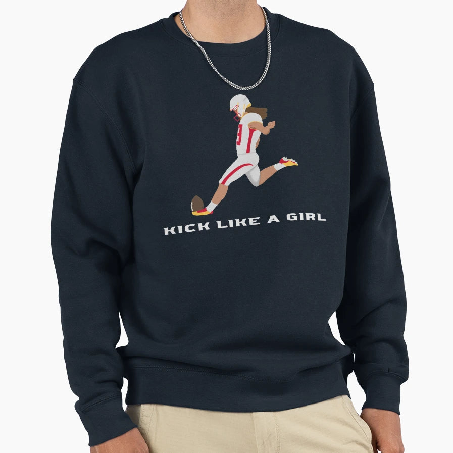Kick Like Sweatshirt - Graphic Print Men Women - T-Shirt, Sweatshirt, Hoodie