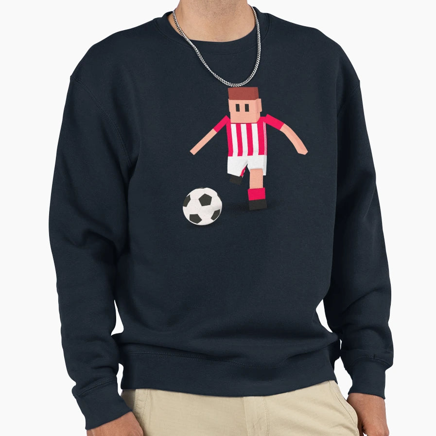 Tiny Striker World Football Red Sweatshirt - Minimalist Print for Adults - T-Shirt, Sweatshirt, Hoodie