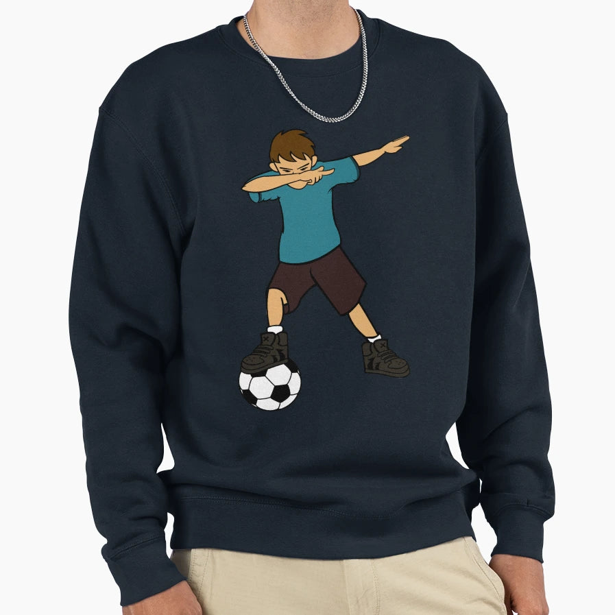 Dabbing Soccer Artwork Sweatshirt - Casual Everyday Wear for Adults - T-Shirt, Sweatshirt, Hoodie