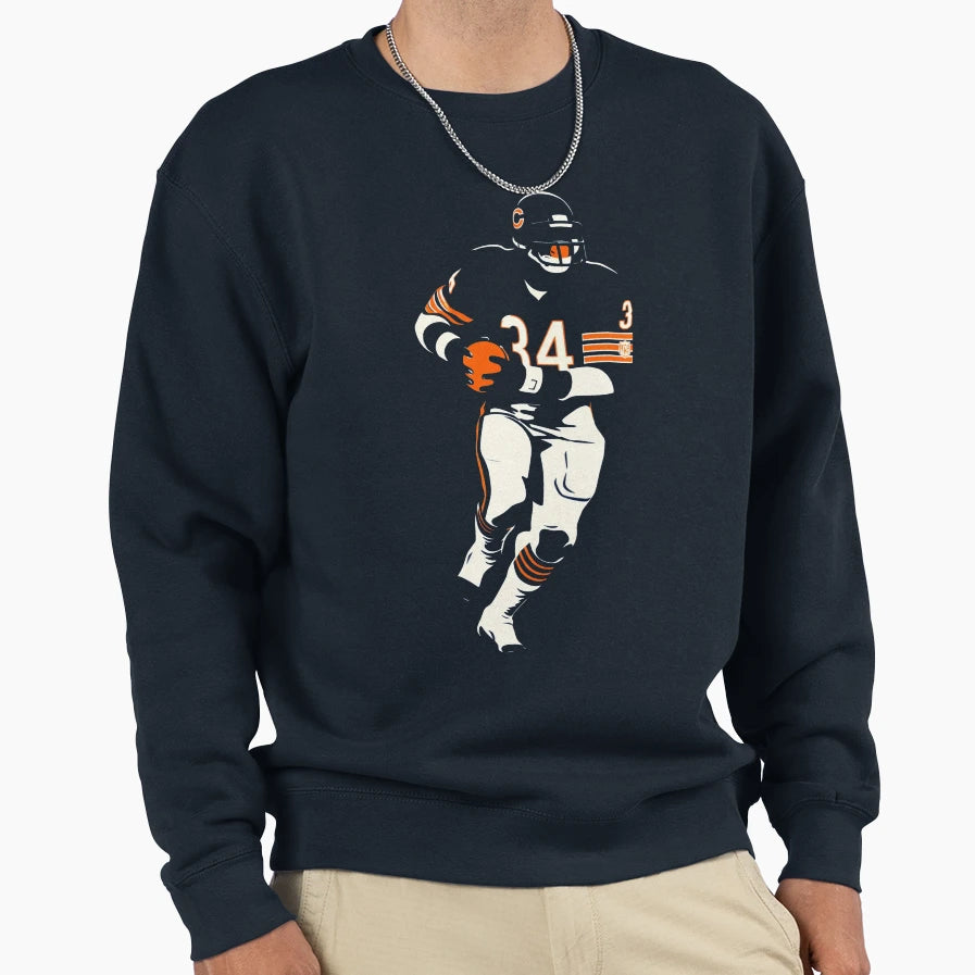 Walter Payton 34 Running Back Art Sweatshirt - Novelty Apparel Unisex - T-Shirt, Sweatshirt, Hoodie