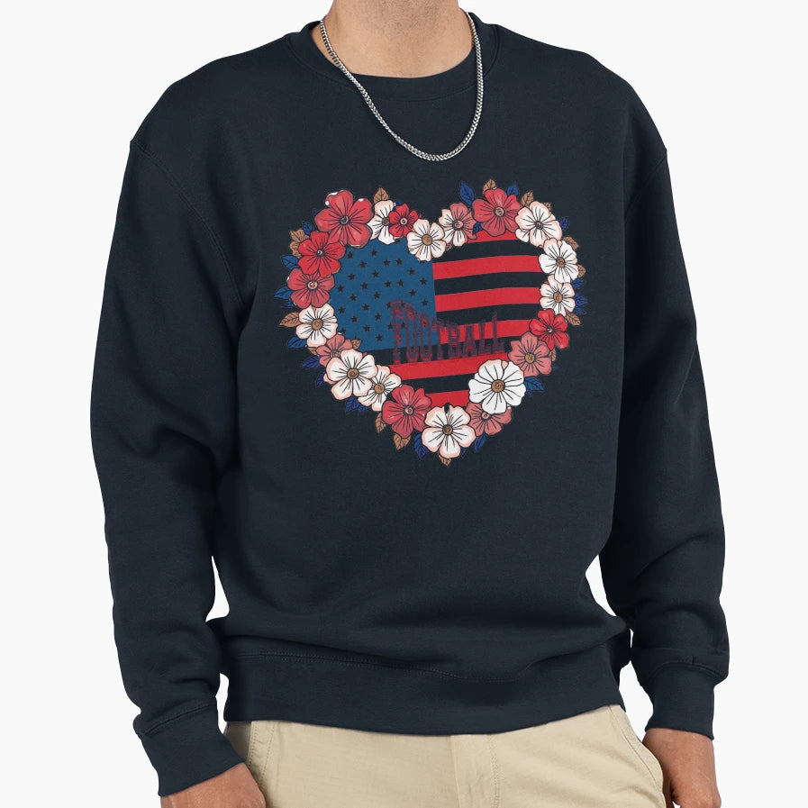 Copy Usa Football Heart Sweatshirt - Casual Everyday Wear Unisex - T-Shirt, Sweatshirt, Hoodie