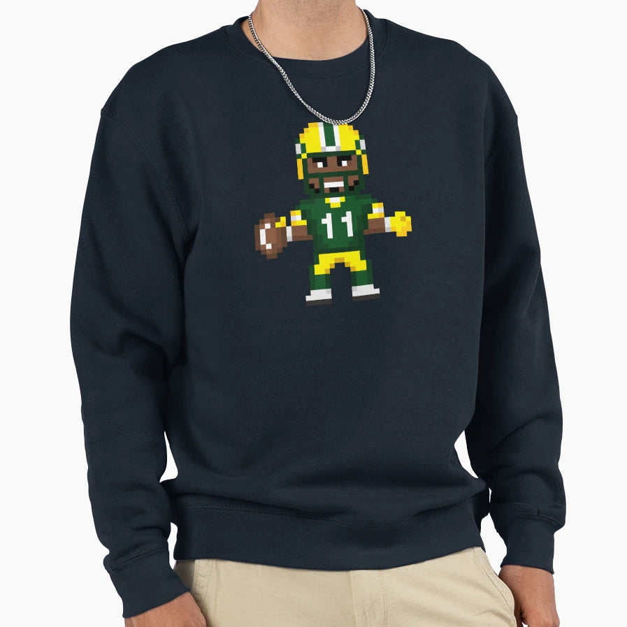 8 Bit Green Bay Touchdown Sweatshirt - Trendy Graphic for Adults - T-Shirt, Sweatshirt, Hoodie