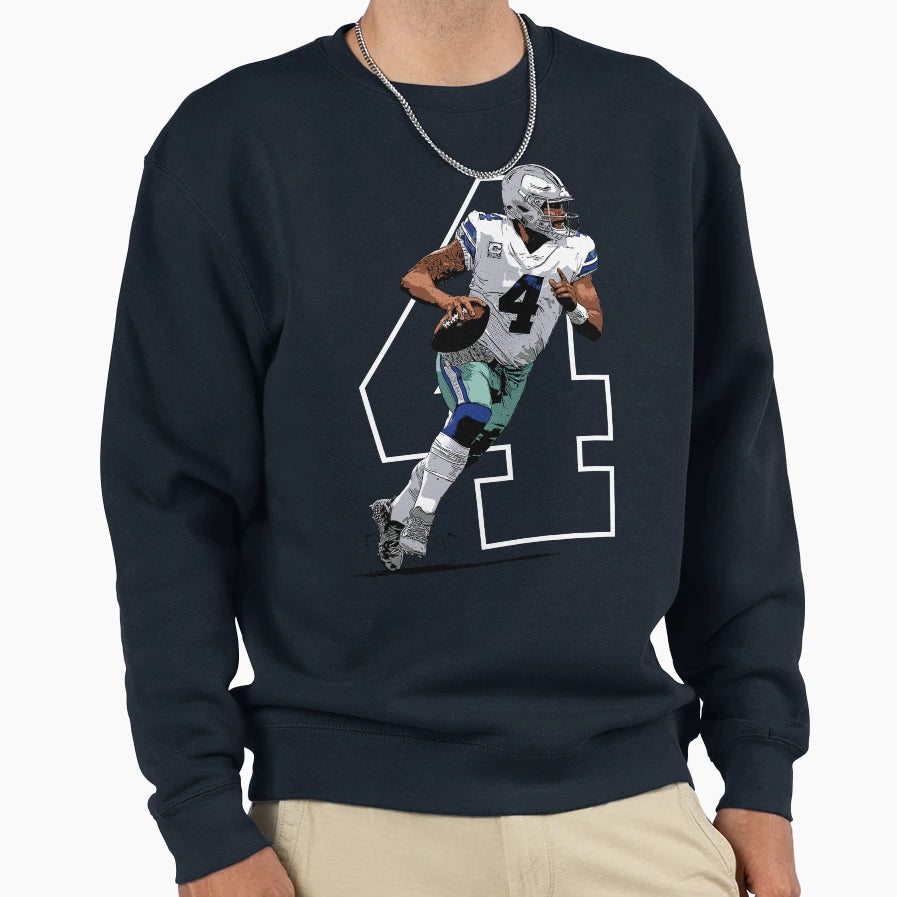 Prescott Dallas Football Quarterback Sweatshirt - Novelty Apparel Unisex - T-Shirt, Sweatshirt, Hoodie