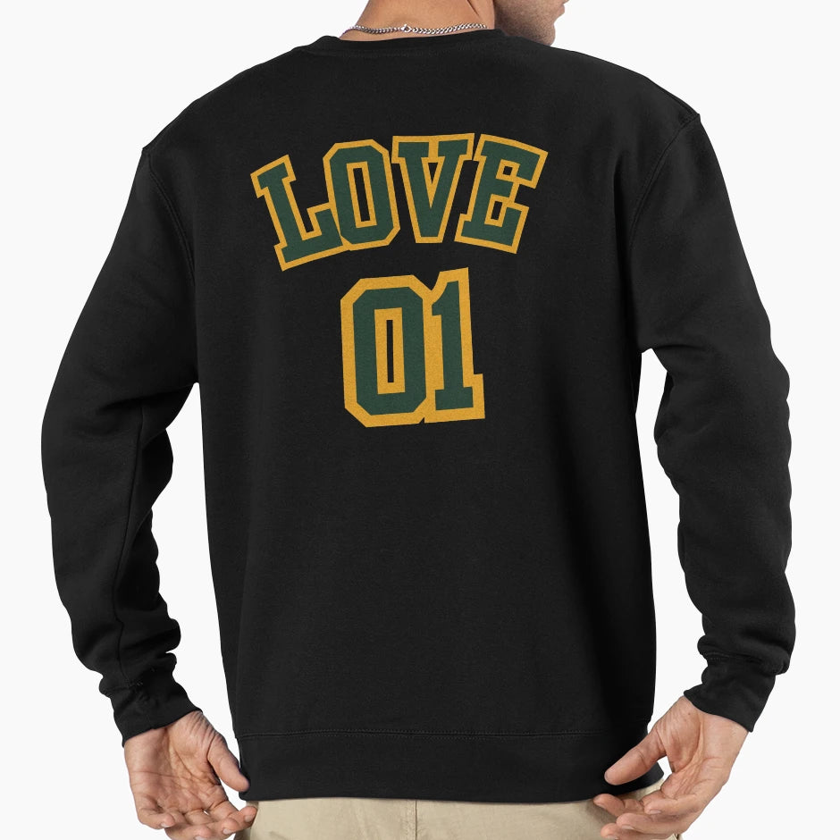Love 01 Dynamic Green Sunny Yellow Sweatshirt - Unique Graphic Unisex - T-Shirt, Sweatshirt, Hoodie