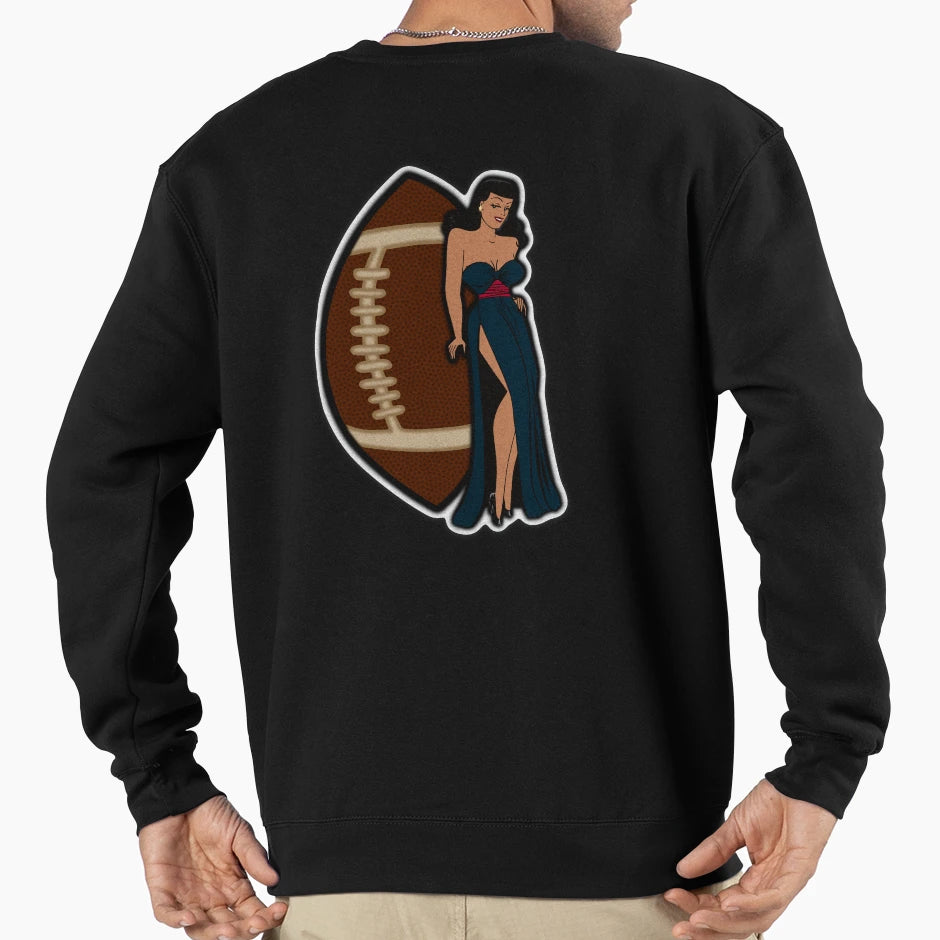Houston Football Babe Sweatshirt - Unique Graphic for Adults - T-Shirt, Sweatshirt, Hoodie