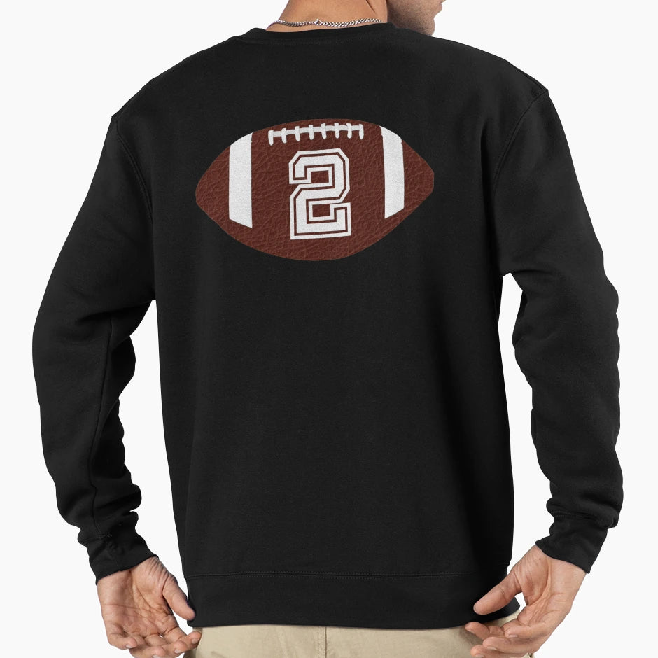 American Football Jersey No 2 Back Sweatshirt - Unique Graphic Unisex - T-Shirt, Sweatshirt, Hoodie