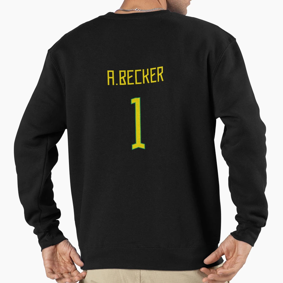 Alisson Becker Brazil Home Jersey 2023 Sweatshirt - Novelty Apparel Unisex - T-Shirt, Sweatshirt, Hoodie