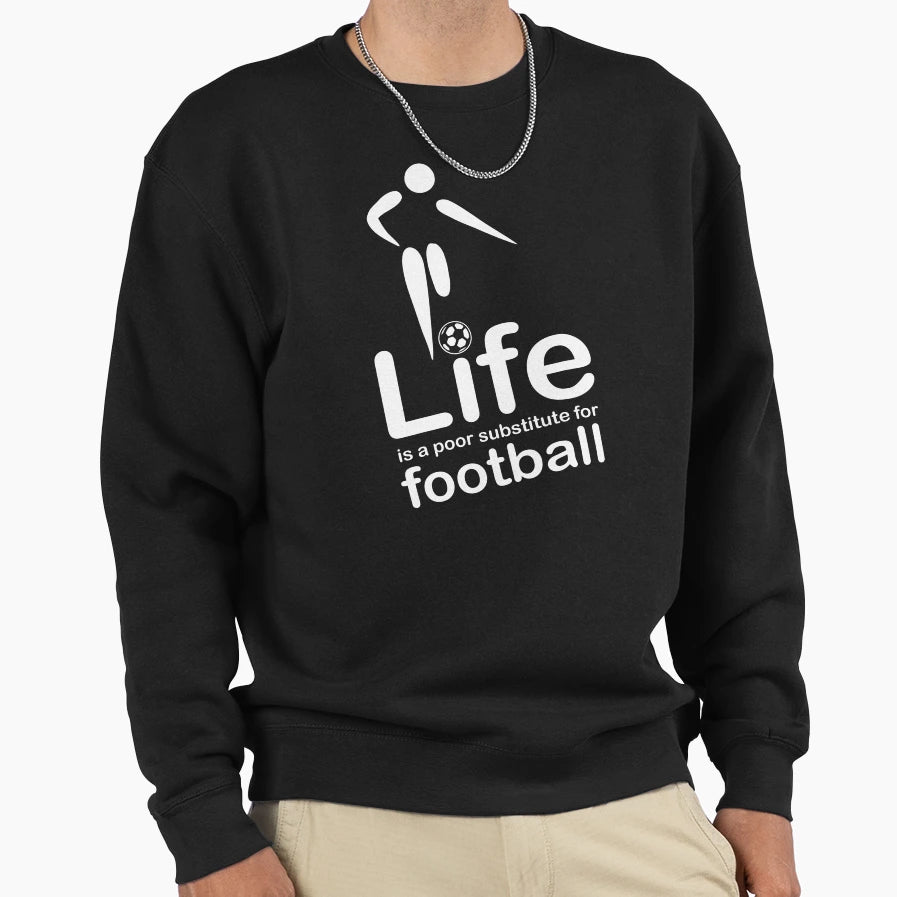 Soccer V Life White Sweatshirt - Aesthetic Graphic for Adults - T-Shirt, Sweatshirt, Hoodie