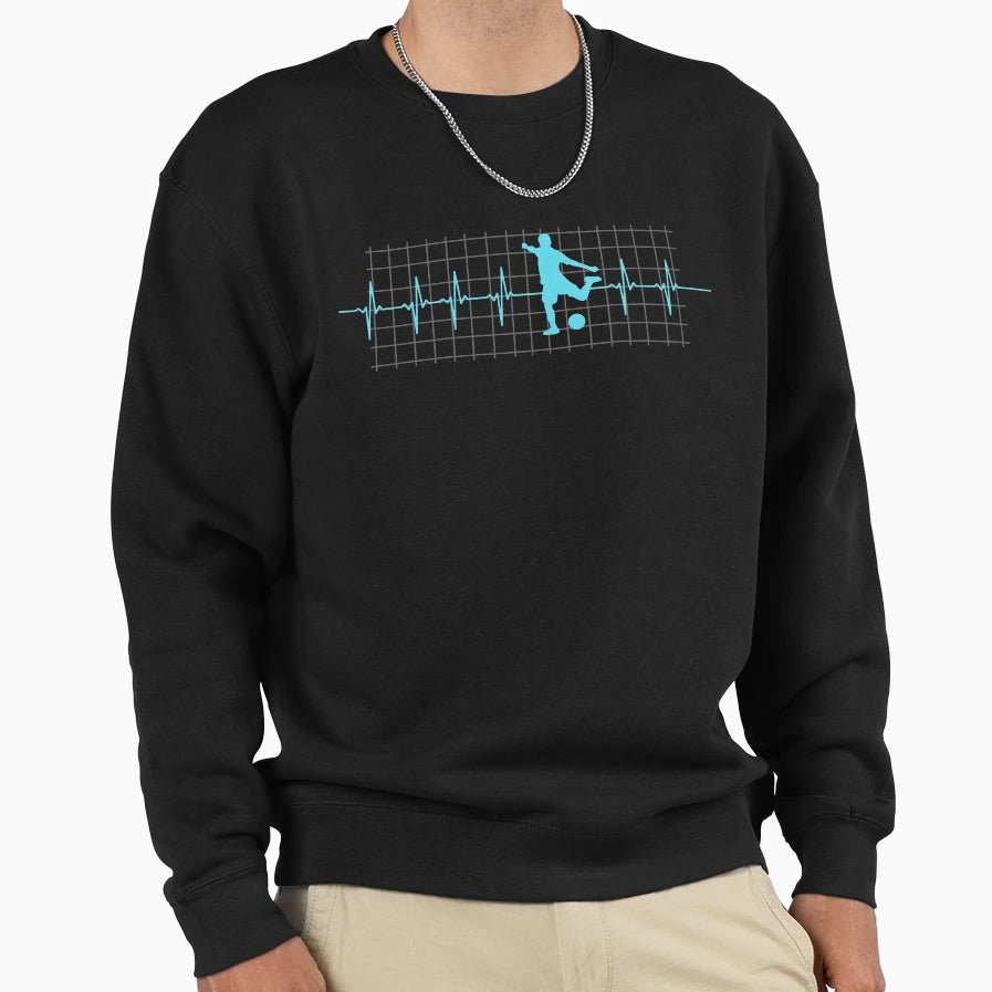 Football Heartbeat Best Gift Sweatshirt - Graphic Print for Adults - T-Shirt, Sweatshirt, Hoodie