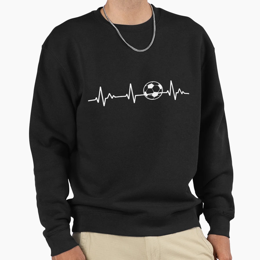 Soccer Heartbeat Sweatshirt - Aesthetic Graphic for Adults - T-Shirt, Sweatshirt, Hoodie
