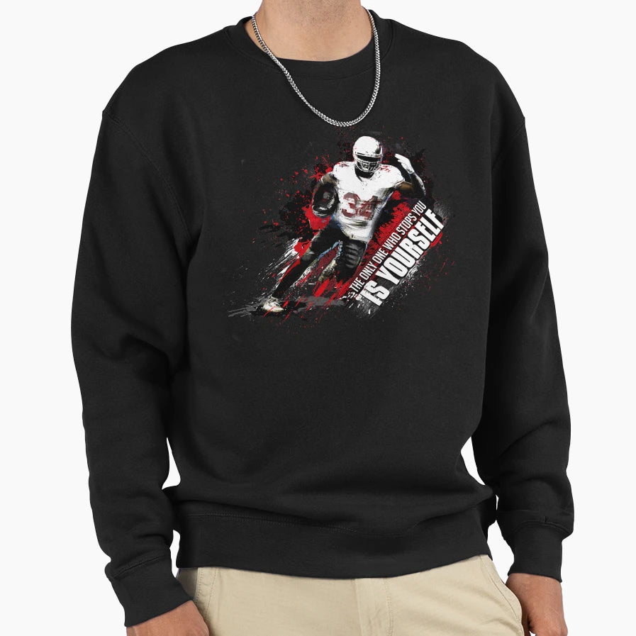 American Football Player Sweatshirt - Minimalist Print for Adults - T-Shirt, Sweatshirt, Hoodie