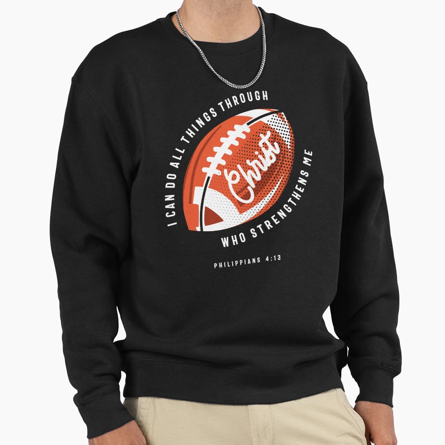Christian Football Religious Sweatshirt - Aesthetic Graphic for Adults - T-Shirt, Sweatshirt, Hoodie