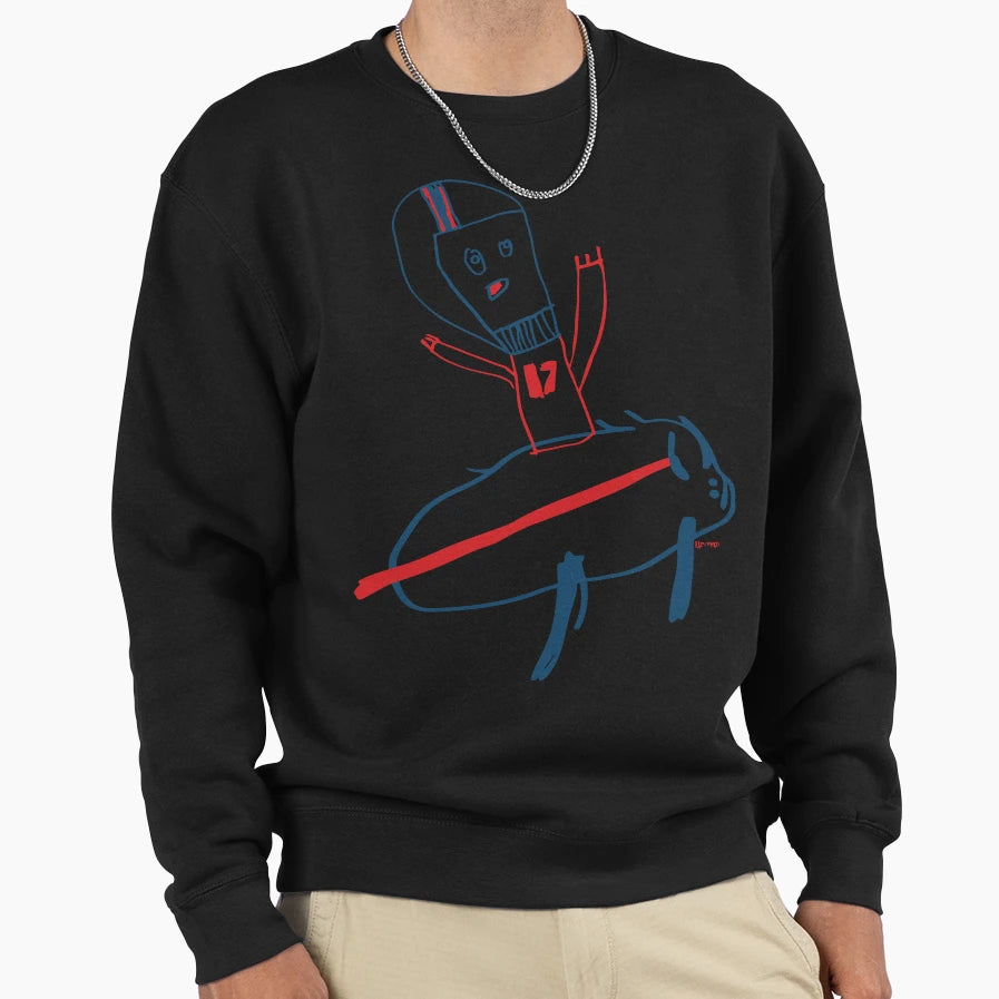 JA Riding Buffalo Sweatshirt - Custom Art Print for Adults - T-Shirt, Sweatshirt, Hoodie