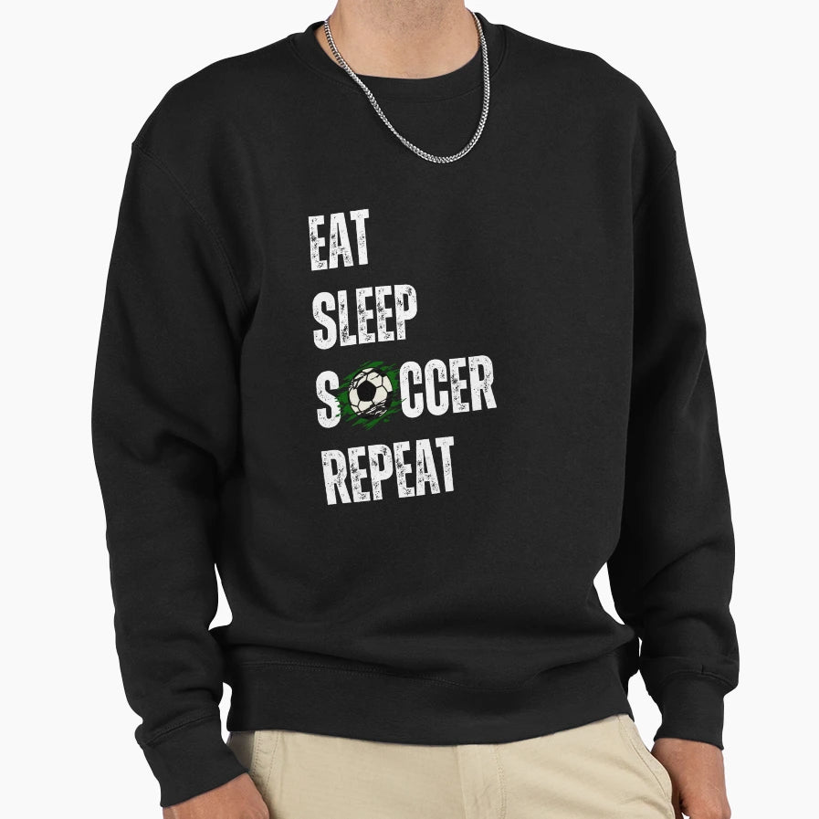 Eat Sleep Soccer Repeat Soccer Player T-Shirt - Graphic Print Men Women - T-Shirt, Sweatshirt, Hoodie
