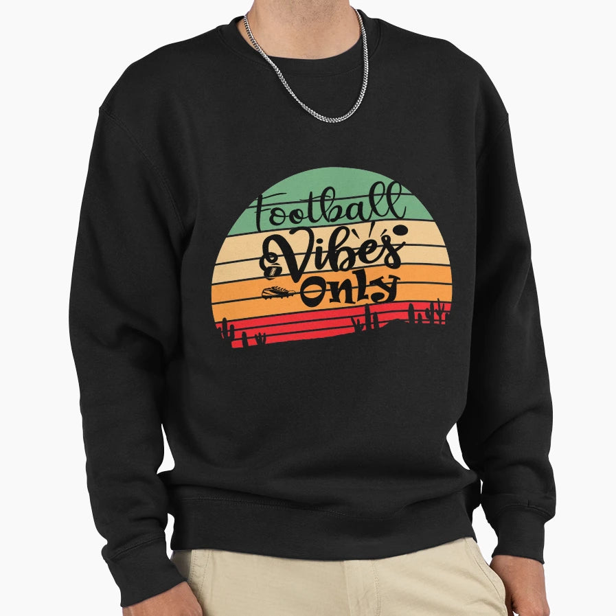 Football Vibes Only Funny Football T-Shirt - Unique Graphic for Adults - T-Shirt, Sweatshirt, Hoodie