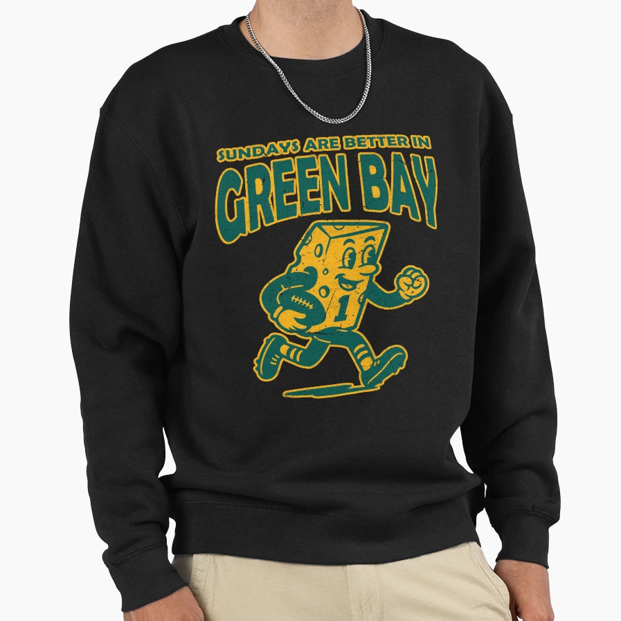 Sundays Are Better Green Bay Sweatshirt - Fun Novelty Design Men Women - T-Shirt, Sweatshirt, Hoodie