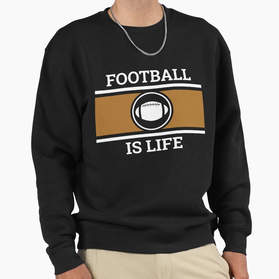 Football Is Life Sweatshirt - Minimalist Print Unisex - T-Shirt, Sweatshirt, Hoodie
