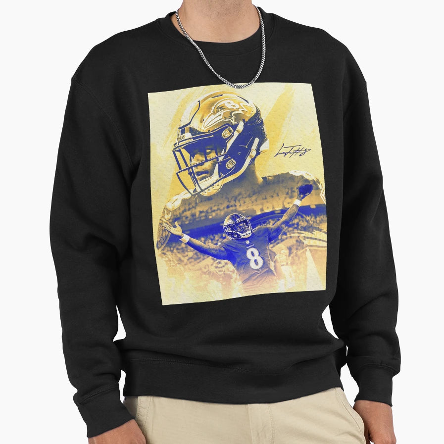 Lamar Baltimore Sports Art Sweatshirt - Streetwear Style Men Women - T-Shirt, Sweatshirt, Hoodie