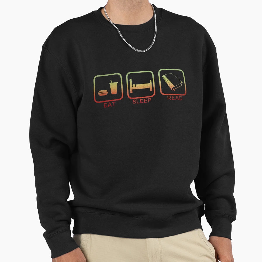 Eat Sleep Read Sweatshirt - Minimalist Print Men Women - T-Shirt, Sweatshirt, Hoodie
