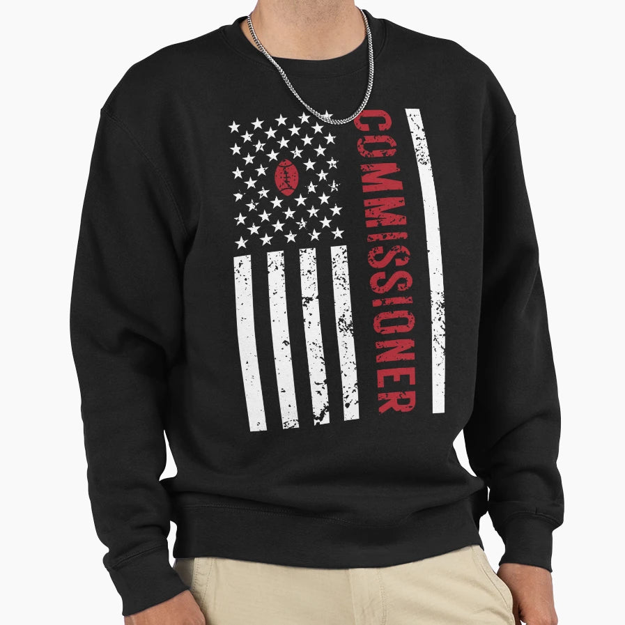 American Flag Commissioner Sweatshirt - Trendy Graphic for Adults - T-Shirt, Sweatshirt, Hoodie