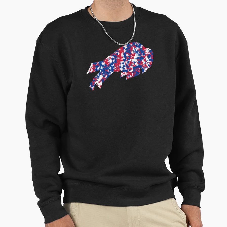 Bills Logo Paint Splatter Sweatshirt - Graphic Print Unisex - T-Shirt, Sweatshirt, Hoodie