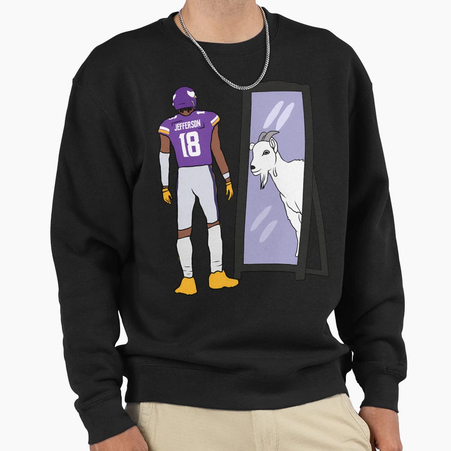 JJ Mirror Goat Sweatshirt - Minimalist Print Unisex - T-Shirt, Sweatshirt, Hoodie