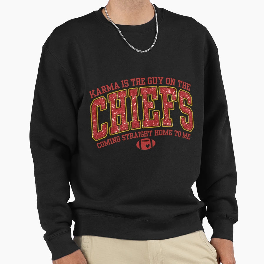 Karma Is Guy Chiefs TK Taylor Sweatshirt - Custom Art Print Men Women - T-Shirt, Sweatshirt, Hoodie