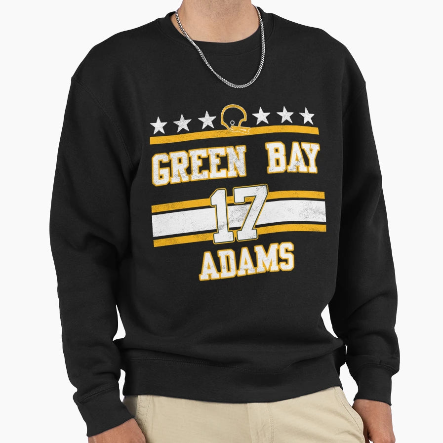 Green Bay Football 17 Adams T-Shirt - Graphic Print for Adults - T-Shirt, Sweatshirt, Hoodie